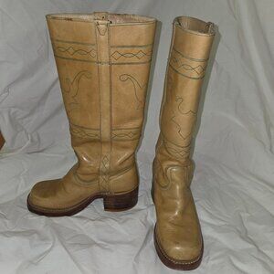 Vintage 1970's Double S Brand Campus Boots in Banana Yellow-Size 5.5